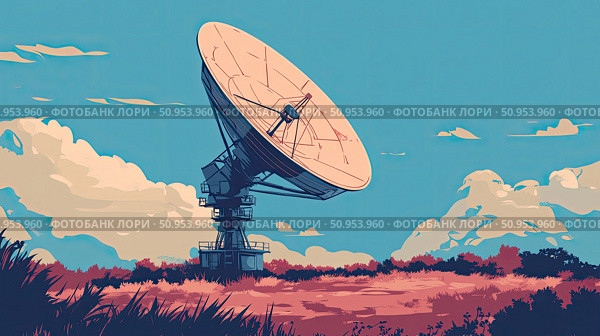 alignment elevating satellite dish ai generated. Стоковое AI-изображение, AI-художник Vectorwin / Фотобанк Лори