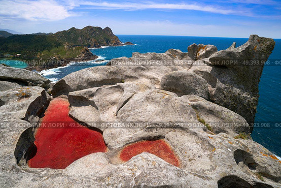 Alto do Principe high view point in Islas Cies islands of Vigo at Spain. Стоковое фото, агентство Ingram Publishing / Фотобанк Лори
