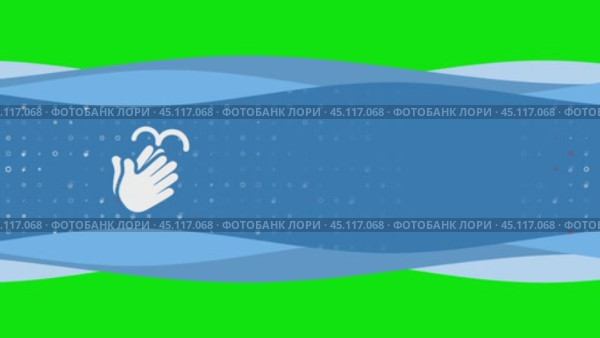 Анимация движения волн на синем баннере с белым символом мытья рук слева. На заднем плане изображены маленькие белые фигуры. Плавная закольцованная анимация в формате 4k на фоне в цветовой гамме. Стоковое видео, видеограф Карпенко Алексей / Фотобанк Лори