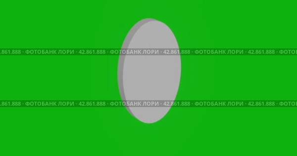 Анимация вращения белого символа в виде эллипса с тенью. Простое и сложное вращение. Плавная закольцованная анимация в формате 4k на зеленом фоне в цветовой гамме. Стоковая анимация, аниматор Карпенко Алексей / Фотобанк Лори