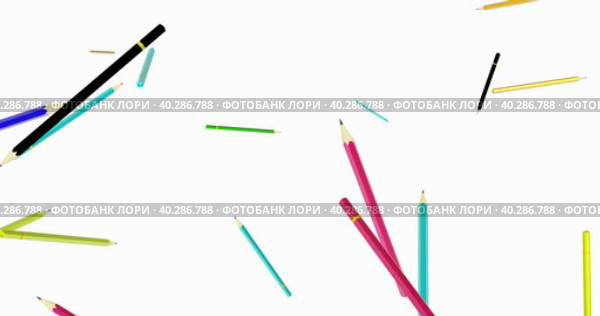 Анимированный фон из летающих карандашей. Стоковая анимация, аниматор WalDeMarus / Фотобанк Лори