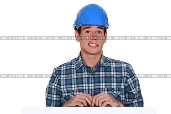 Apprehensive builder. Стоковое фото, агентство Ingram Publishing / Фотобанк Лори