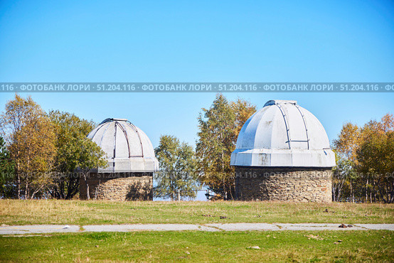 Arkhyz, Russia. - October 6, 2024: Special Astrophysical Observatory in Arkhyz. Scientific Center of Astronomy. The telescope. Редакционное фото, фотограф Наталия Кирсанова / Фотобанк Лори