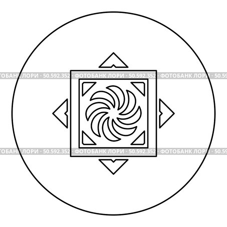 Armenian Arevakhach Neo paganism symbol sunny cross solar mythology Hetanism Armenian neo powder heathenism Eternity sign pumpkin icon in circle round black color vector illustration image outline contour line thin style simple. Armenian Arevakhach Neo paganism symbol sunny cross solar mythology Hetanism Armenian neo powder heathenism Eternity sign pumpkin icon in circle round black color vector illustration image outline contour line thin style. Стоковая иллюстрация, агентство Ingram Publishing / Фотобанк Лори
