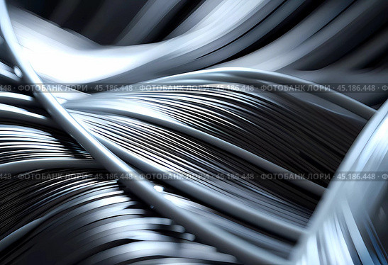 Arrangement of smooth gray lines gracefully intertwines against a soft abstract bokeh background, adding depth and allure. Composition invites the viewer to explore its fluid design. Generative AI. Стоковое AI-изображение, AI-художник Юлия Петровская / Фотобанк Лори