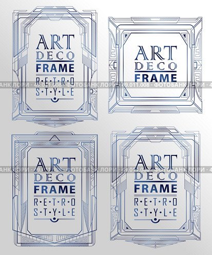 Art deco geometric vintage frame can be used for invitation, congratulation. Стоковая иллюстрация, агентство Ingram Publishing / Фотобанк Лори