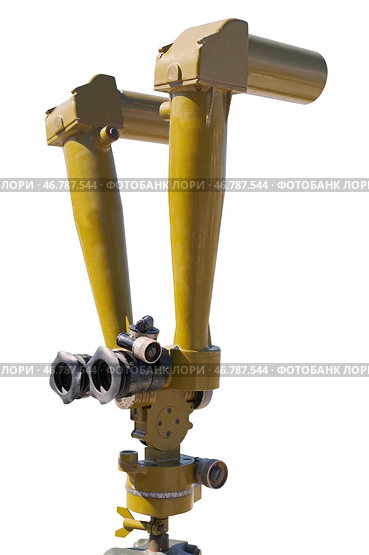 Артиллерийская стереотруба на белом фоне. Soviet artillery stereotube AST on white background. Стоковое фото, фотограф Татьяна Д / Фотобанк Лори
