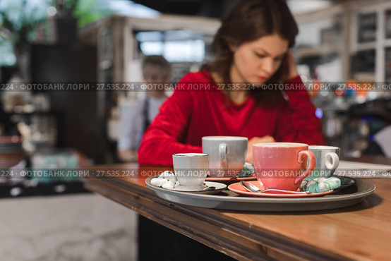 Assortment of coffee drinks in a cafe. Стоковое фото, фотограф Ekaterina Demidova / Фотобанк Лори