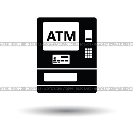 ATM icon. White background with shadow design. Vector illustration. Стоковая иллюстрация, агентство Ingram Publishing / Фотобанк Лори