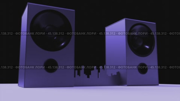 Audio speakers playing music loud with soundwave visualisation. Стоковое видео, видеограф Данил Руденко / Фотобанк Лори