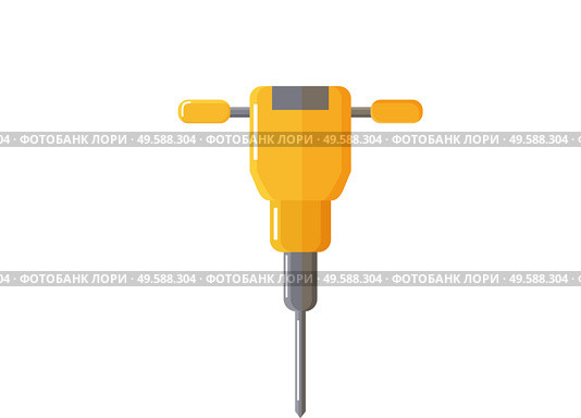 Auger or drill for work in factories or industrial enterprises. Isolated icon of machinery used for making holes. Industrial tool or element for mining. Borehole device, vector in flat style. Drill or Auger for Mining Industry or Factory. Стоковая иллюстрация, агентство Ingram Publishing / Фотобанк Лори