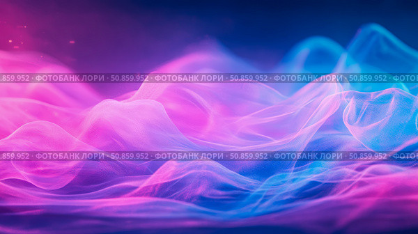Aurora Stream: A luminescent abstract silk flow with blend of magenta and cyan, motion concept for website banner. Стоковое AI-изображение, AI-художник Данила Большаков / Фотобанк Лори