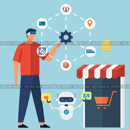 Automation business. Vector illustration. Reach target audience with content generation for online platform Modern logistics center Machine learning line Smart home controlled Mechanical technology. Machine learning line Smart home controlled Mechanical technology. Стоковая иллюстрация, агентство Ingram Publishing / Фотобанк Лори