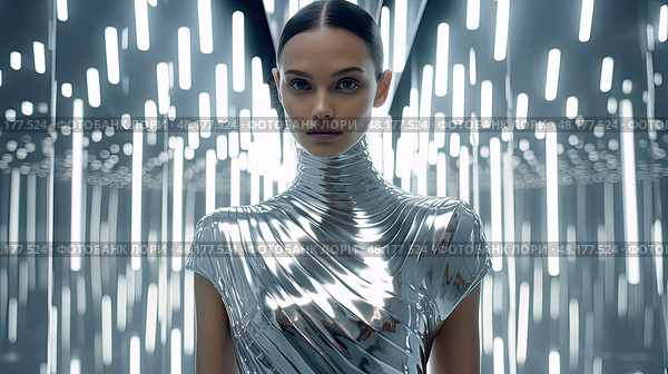 avant reflective silver ai generated. Стоковое AI-изображение, AI-художник Vectorwin / Фотобанк Лори