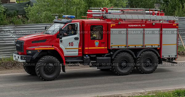 Автомобиль Пожарный Урал-4320, Урал NEXT Российский крупнотоннажный грузовой автомобиль повышенной проходимости г. Железногорск Красноярский Край. Редакционное фото, фотограф Анатолий Володин / Фотобанк Лори