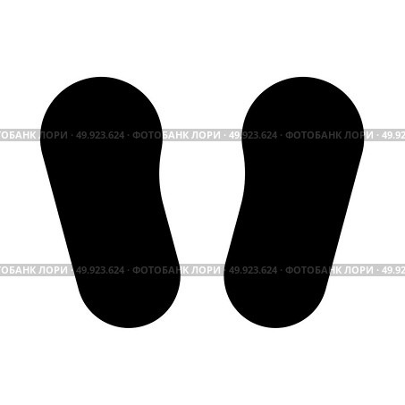 Baby footprint in footwear black icon . Стоковая иллюстрация, агентство Ingram Publishing / Фотобанк Лори