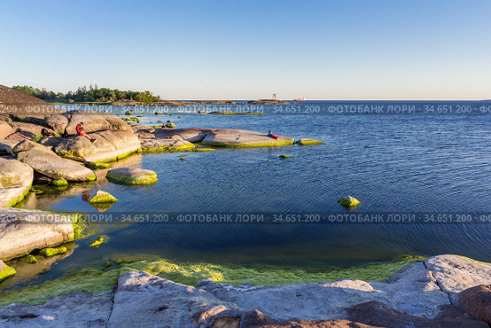 Baltic sea and stone coast. Стоковое фото, фотограф Дмитрий Тищенко / Фотобанк Лори