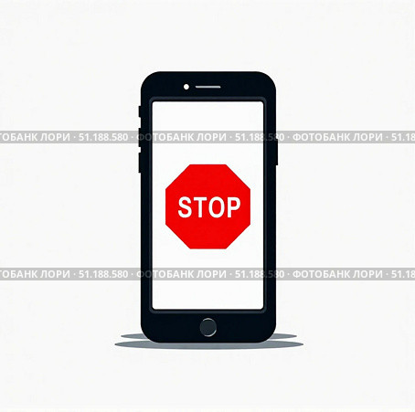 Ban, стоп-звонки, 2d иллюстрация, reject call. Стоковое AI-изображение, AI-художник Инна Пецко / Фотобанк Лори