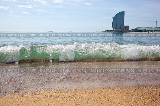 Barceloneta beach in Barcelona, Spain. Стоковое фото, агентство Ingram Publishing / Фотобанк Лори