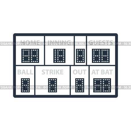 Baseball Scoreboard Icon. Flat Color Design. Vector Illustration. Стоковая иллюстрация, агентство Ingram Publishing / Фотобанк Лори