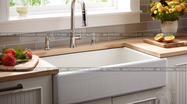 basin new kitchen sink ai generated. Стоковое AI-изображение, AI-художник Vectorwin / Фотобанк Лори