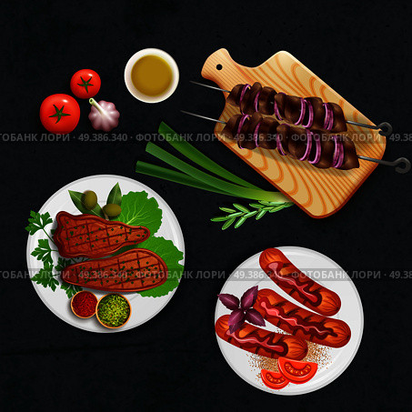 BBQ Realistic Illustration. Стоковая иллюстрация, агентство Ingram Publishing / Фотобанк Лори