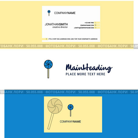 Beautiful Lollypop Logo and business card. vertical Design Vector. Стоковая иллюстрация, агентство Ingram Publishing / Фотобанк Лори