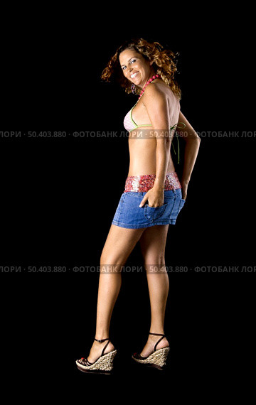 Beautiful sexy woman isolated on black background. Стоковое фото, агентство Ingram Publishing / Фотобанк Лори