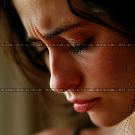 Beautiful woman crying out of anguish. Стоковое AI-изображение, AI-художник Кирилл Черезов / Фотобанк Лори