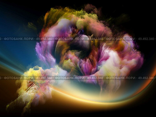 Beauty in the Eye series. Painted pupil and iris image fused with abstract elements on the subject of inner reality and religion. Стоковое фото, агентство Ingram Publishing / Фотобанк Лори