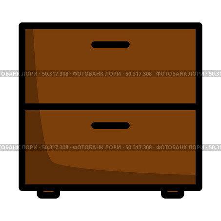 Bedroom Nightstand Icon. Editable Bold Outline With Color Fill Design. Vector Illustration. Стоковая иллюстрация, агентство Ingram Publishing / Фотобанк Лори