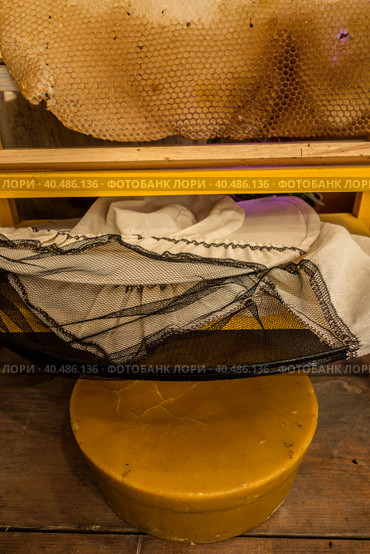 Beekeeper's protective clothing, honeycomb and wax. Стоковое фото, фотограф Iva Noel / Фотобанк Лори