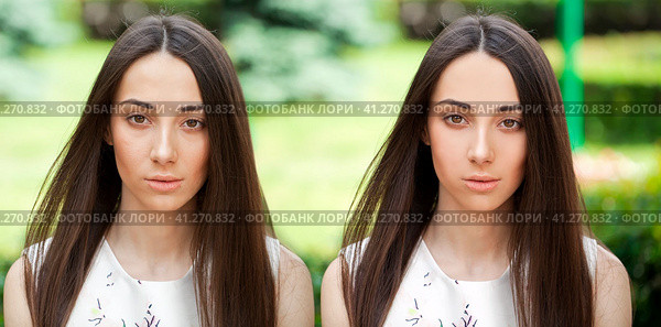 Before and after, retouched picture. Стоковое фото, фотограф Андрей Аркуша / Фотобанк Лори