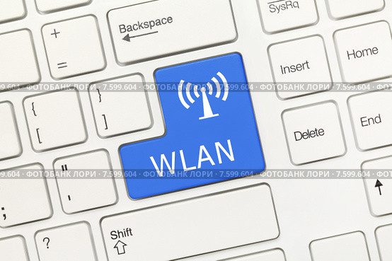 Белая концептуальная клавиатура - Клавиша "WLAN" Стоковое фото, фотограф Самохвалов Артем / Фотобанк Лори