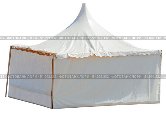 Белая тентовая палатка на белом фоне. White tent on a white background. Стоковое фото, фотограф Татьяна Д / Фотобанк Лори