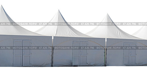 Белые тентовые палатки на белом фоне. White tents on a white background. Стоковое фото, фотограф Татьяна Д / Фотобанк Лори