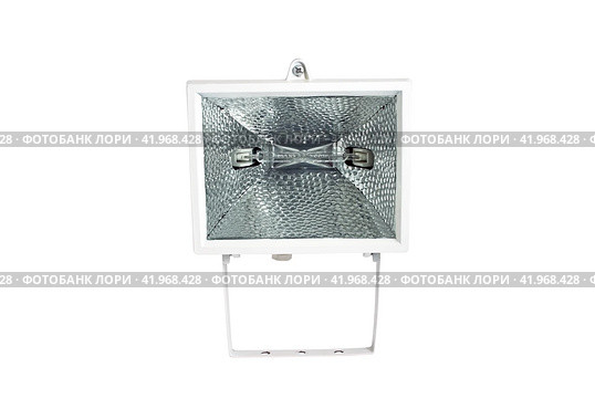 Белый галогеновый прожектор на белом фоне. White halogen Lantern on a white background. Стоковое фото, фотограф Татьяна Д / Фотобанк Лори