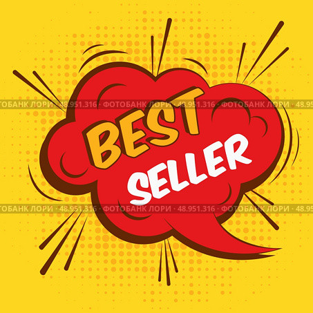 Best seller sale advertising promotion speech bubble vector illustration. Стоковая иллюстрация, агентство Ingram Publishing / Фотобанк Лори