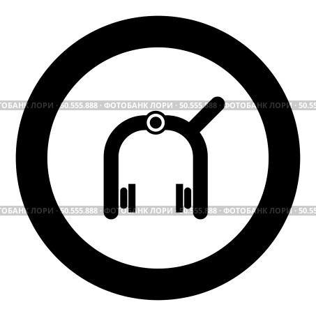 Bicycle brake pads crucial mechanic behind cyclist safety dual pivot device icon in circle round black color vector illustration image solid outline style simple. Bicycle brake pads crucial mechanic behind cyclist safety dual pivot device icon in circle round black color vector illustration image solid outline style. Стоковая иллюстрация, агентство Ingram Publishing / Фотобанк Лори