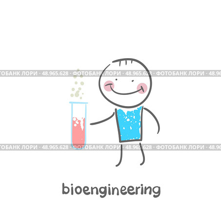 bioengineer . Fun cartoon style illustration. The situation of life. Стоковая иллюстрация, агентство Ingram Publishing / Фотобанк Лори