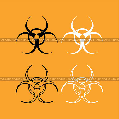Biological danger set black and white icon . Стоковая иллюстрация, агентство Ingram Publishing / Фотобанк Лори