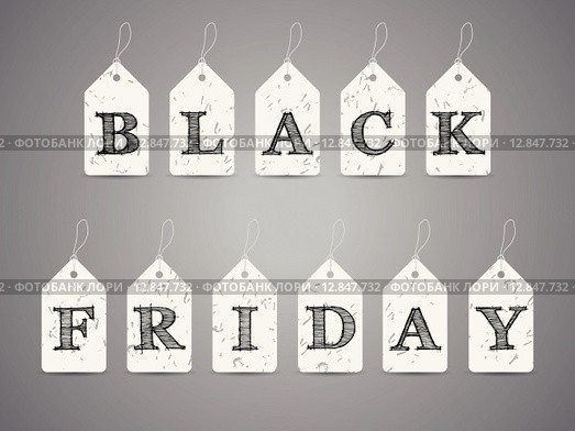 Black friday labels with eraser dust. Стоковая иллюстрация, иллюстратор Mihaly Pal Fazakas / Smarterpix / Фотобанк Лори