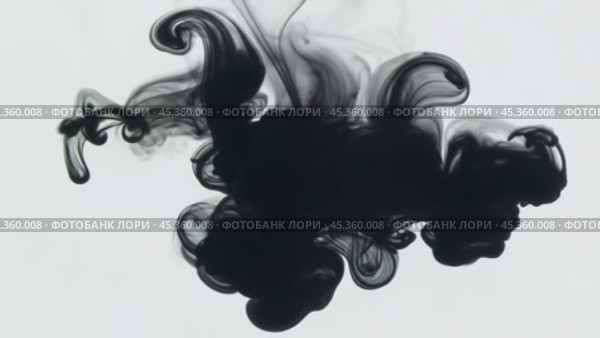 Black ink forming abstract shape on white background. Стоковое видео, видеограф Данил Руденко / Фотобанк Лори