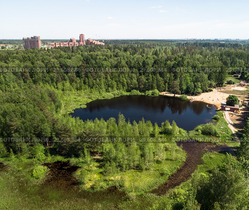 Black Lake in a Zelenograd in Moscow, Russia (2018 год). Стоковое фото, фотограф Володина Ольга / Фотобанк Лори