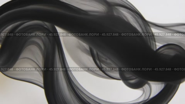 Black smoke gracefully waving on white background. Стоковое AI-видео, аниматор Юрий Поздников / Фотобанк Лори