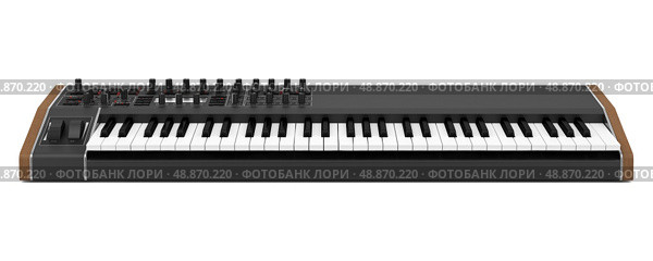 black synthesizer isolated on white background. Стоковое фото, агентство Ingram Publishing / Фотобанк Лори