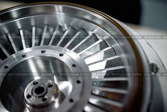 Blades molecular vacuum pump. Abstract industrial background. Стоковое фото, фотограф Андрей Радченко / Фотобанк Лори