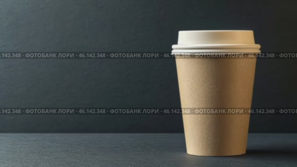 Blank brown coffee paper cup with white lid mockup. Disposable paper tea cup isolated on black. Togo Cup packaging for design, logo, text. Hygienic cooking or home delivery concept. Banner, template. Стоковое AI-видео, аниматор Марина Демидюк / Фотобанк Лори