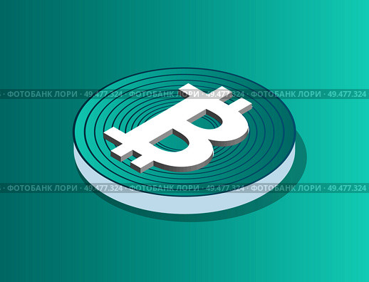 Blockchain icon isolated isometric 3d vector. Coin of cryptocurrency with lines and logotype of current. Financial element digital, virtual money. Blockchain Icon Isolated 3D Vector Illustration. Стоковая иллюстрация, агентство Ingram Publishing / Фотобанк Лори