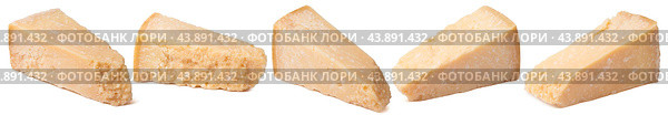 Blocks of parmigiano cheese set isolated on white background. Стоковое фото, фотограф Катерина Ковалева / Фотобанк Лори